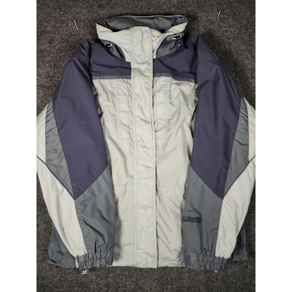 Columbia Core Interchange Jacket Womens L Blue Gray Colorblock 3in1 Ski Coat 90s